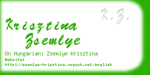 krisztina zsemlye business card